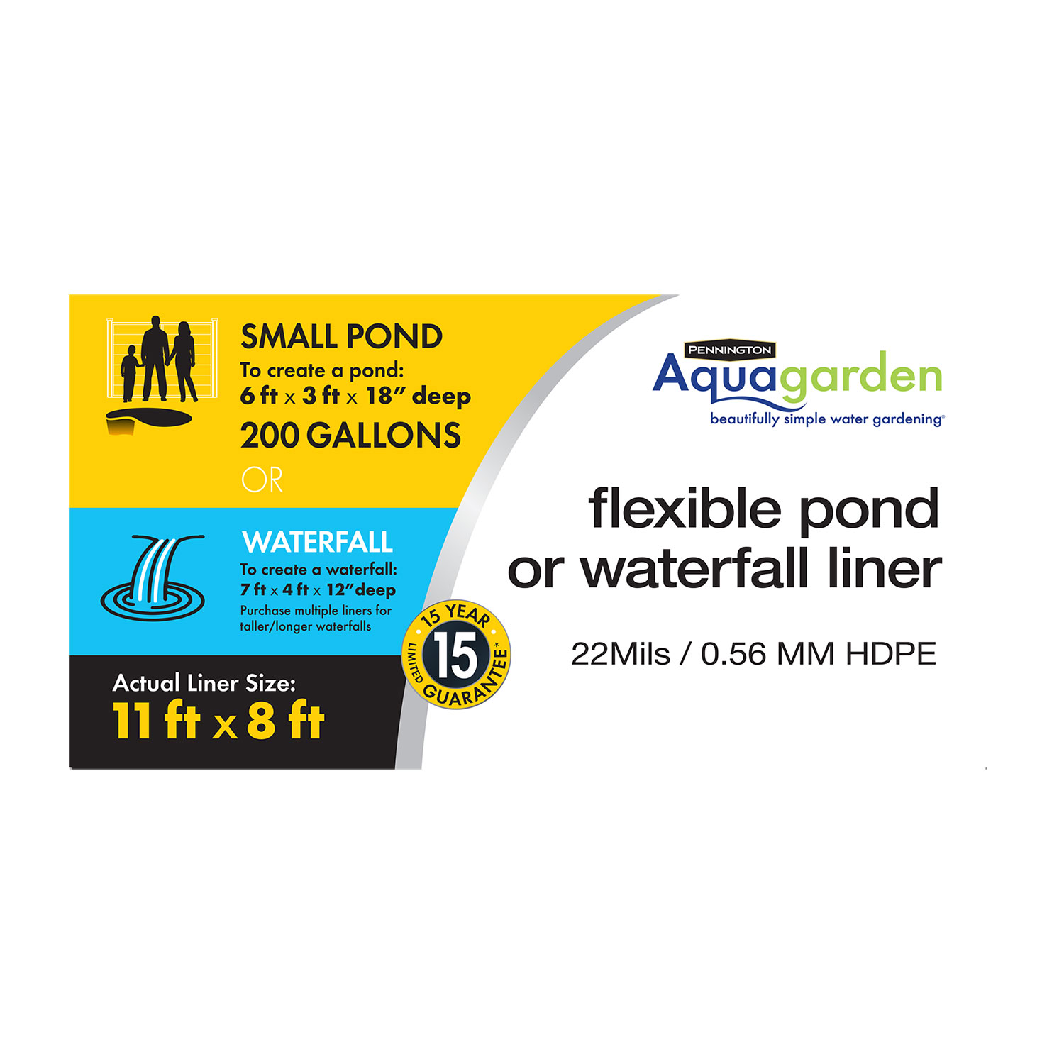 Flexible Small Pond or Waterfall Liner 11ft x 8ft - Pennington Aquagarden